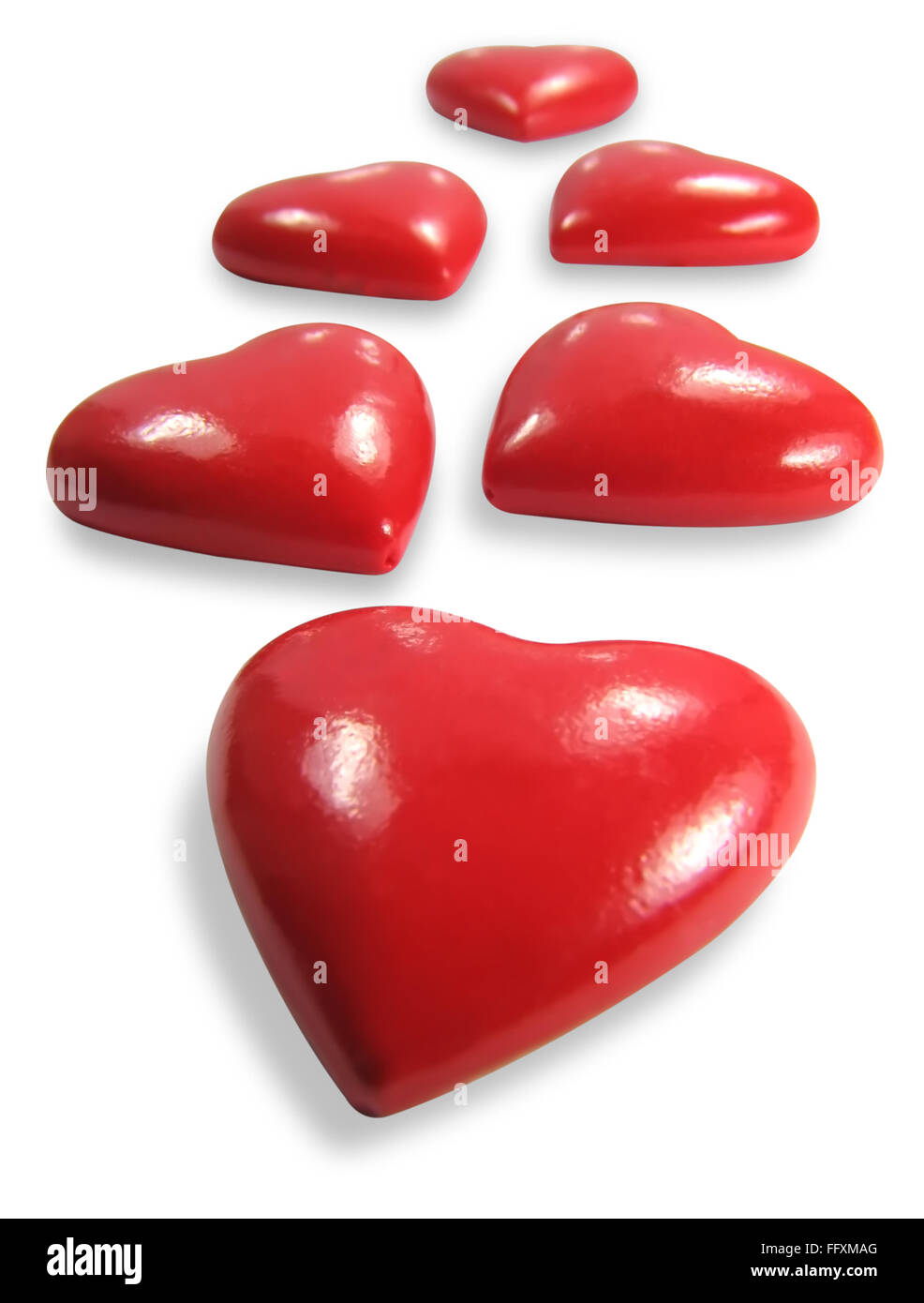 Red hearts, isolated on the white background Stock Photo - Alamy