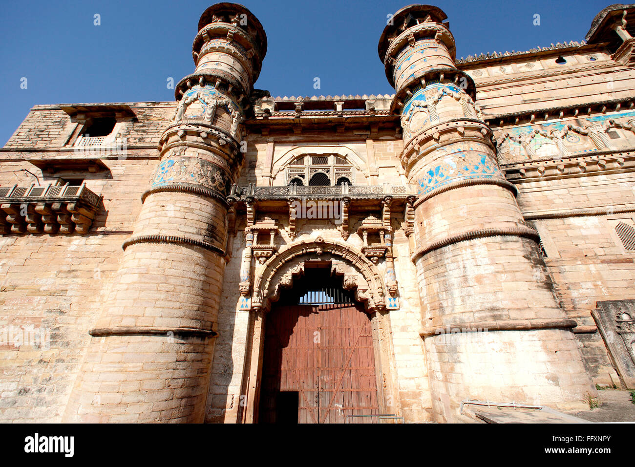Architecture heritage Gwalior fort , Madhya Pradesh , India Stock Photo