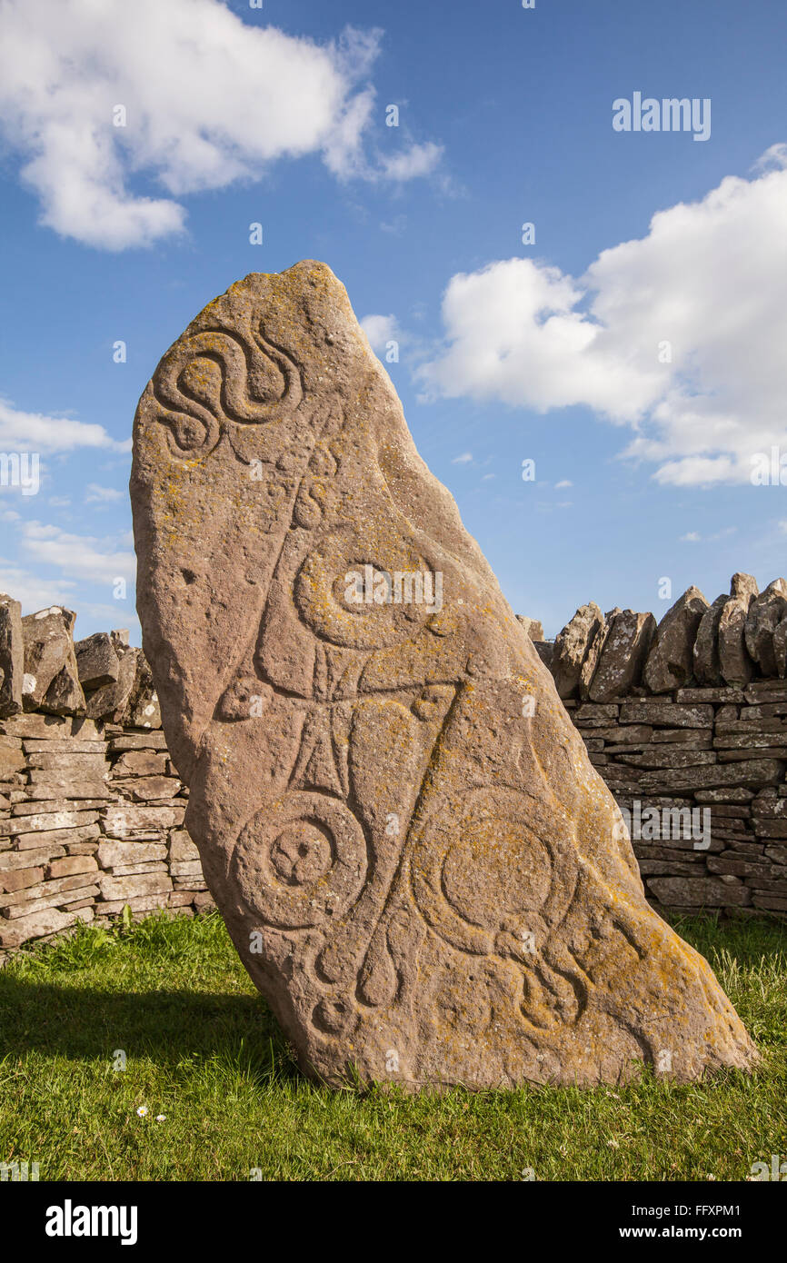 Aberlemno Pictish Stone in Scotland. Stock Photo