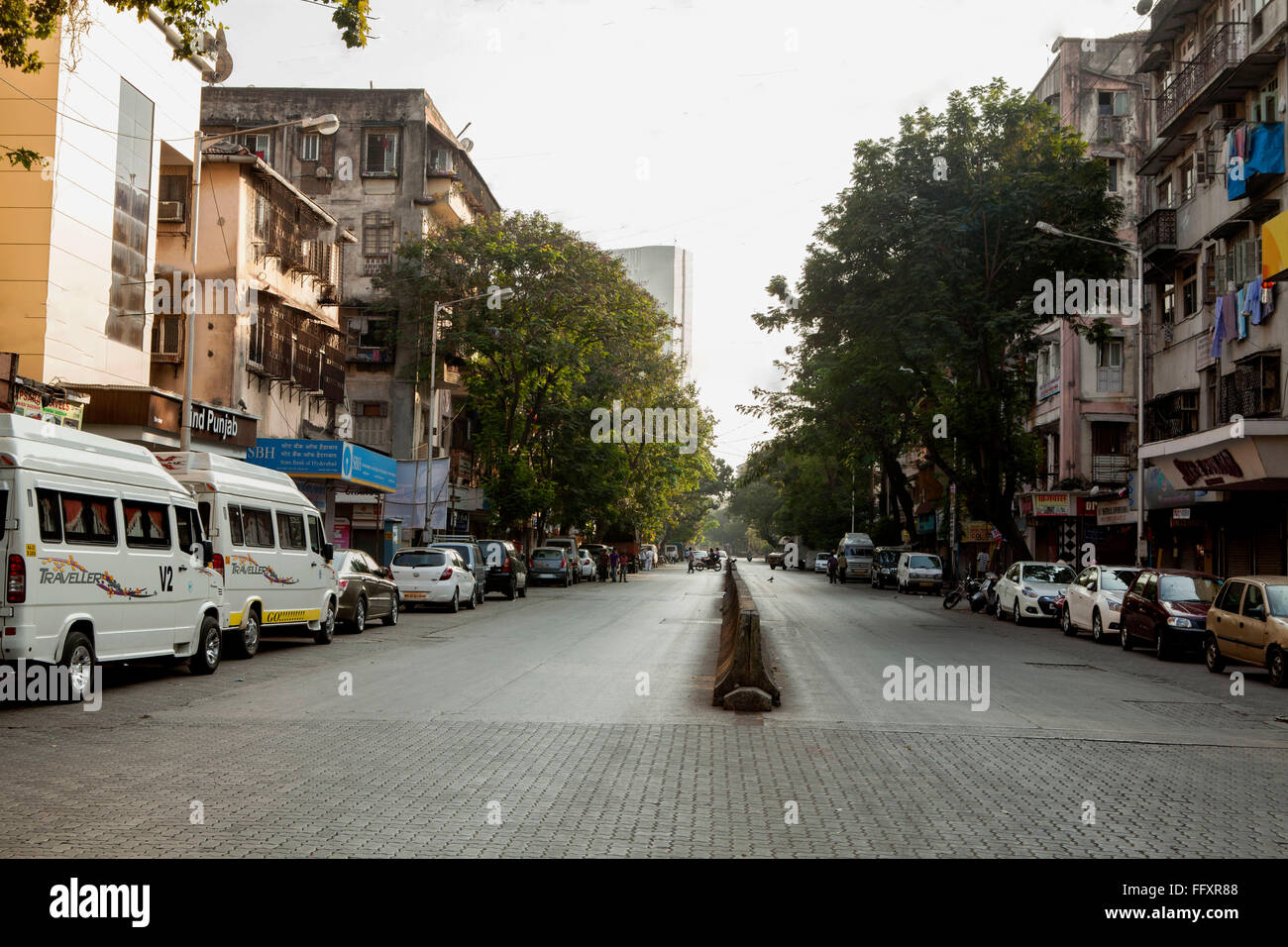Lockdown empty Frere road ; mumbai ; maharashtra ; India ; asia Stock Photo