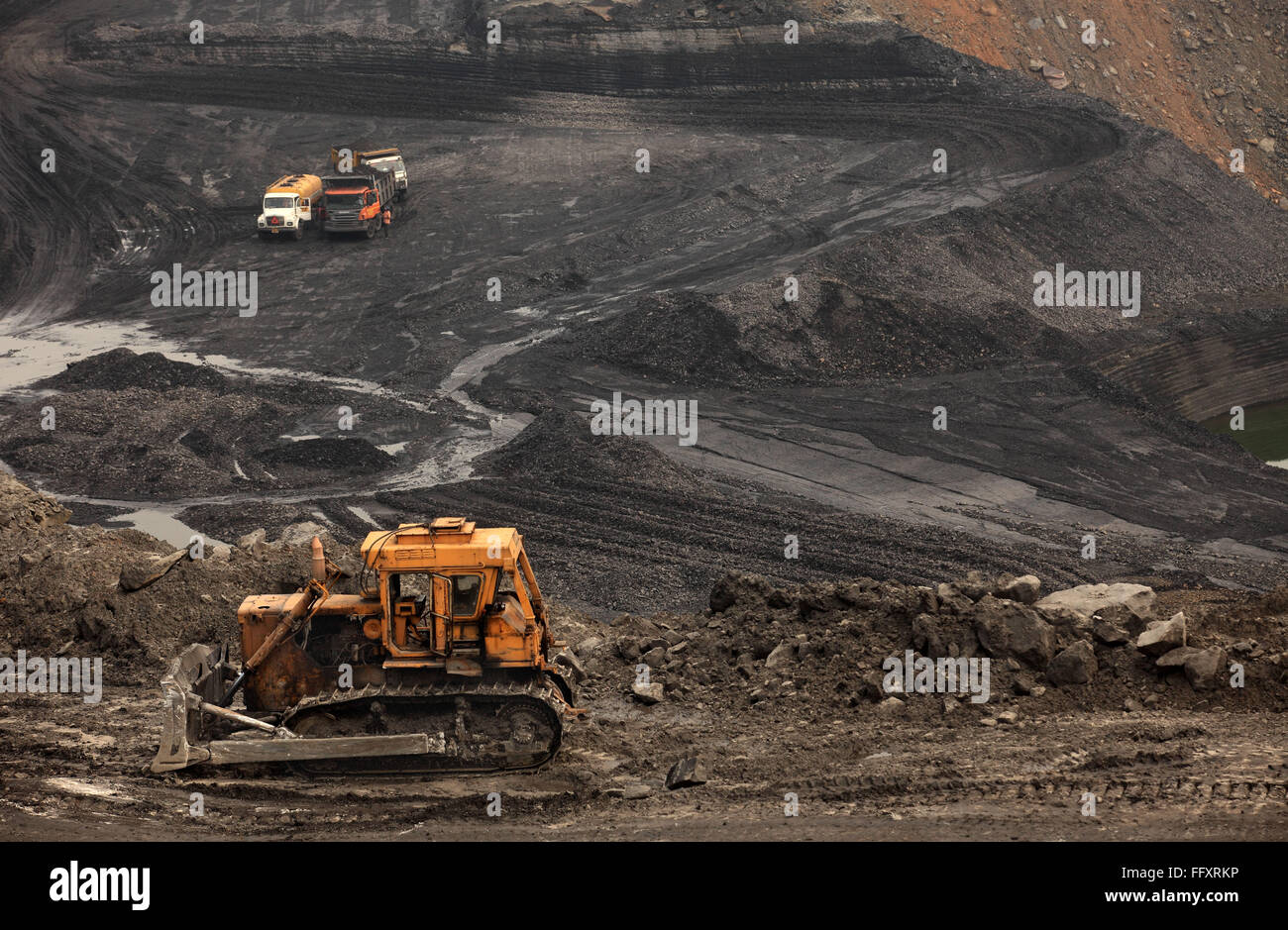 Open cast coal mines of the Mahanadi Coal Fields Limited at Jharsuguda Orissa India Stock Photo
