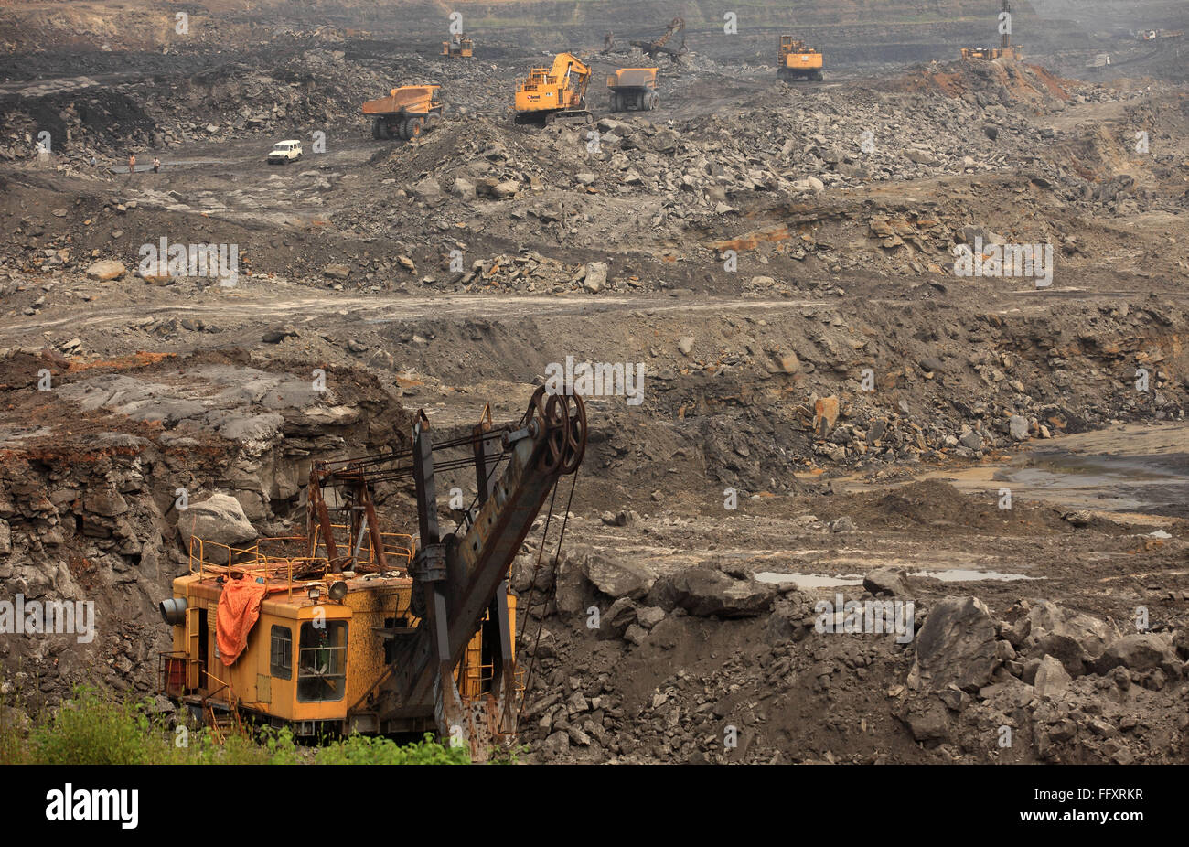 Open cast coal mines of the Mahanadi Coal Fields Limited at Jharsuguda Orissa India Stock Photo