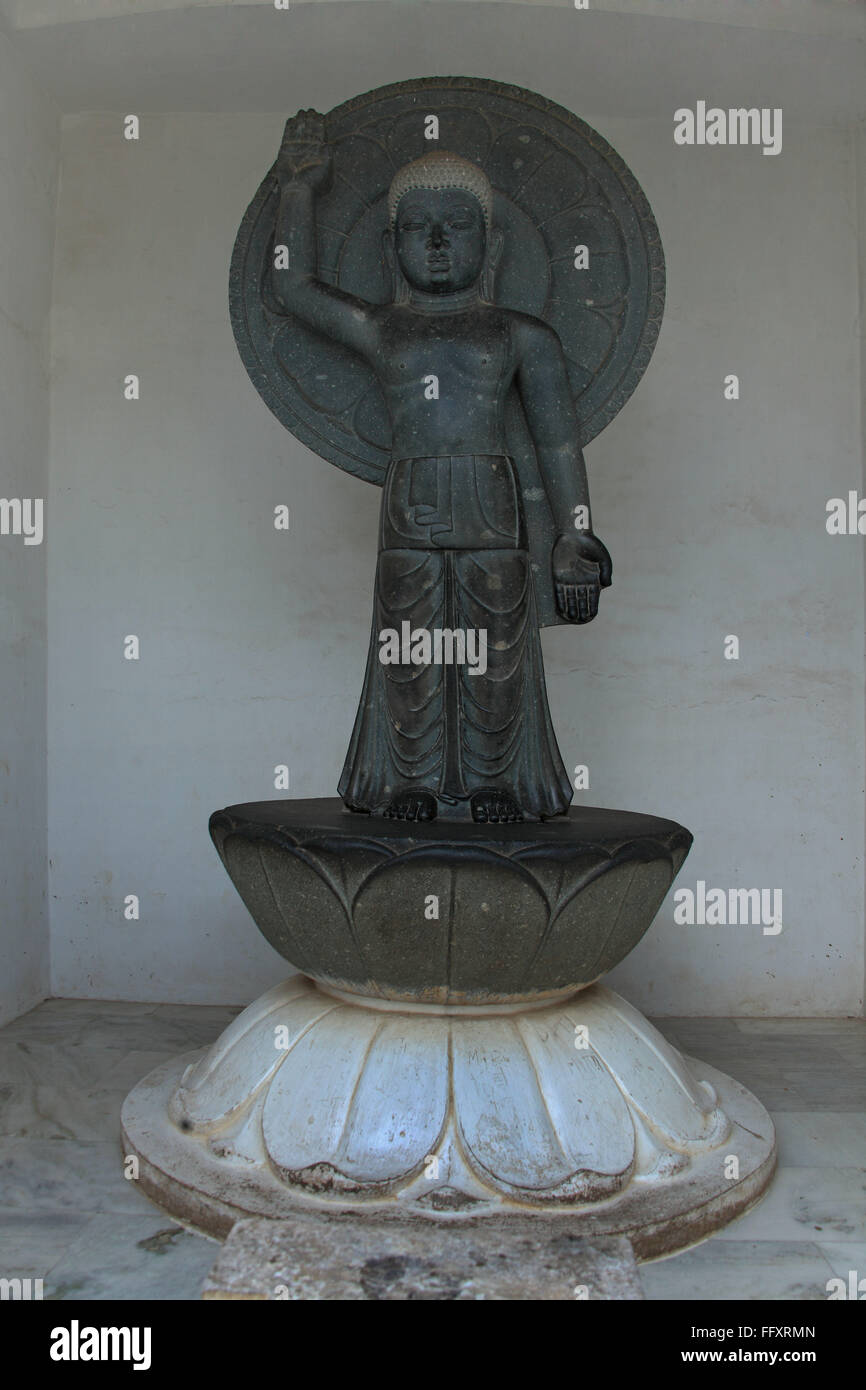 statue in Peace Pagoda at Dhauli Orissa India Stock Photo Alamy