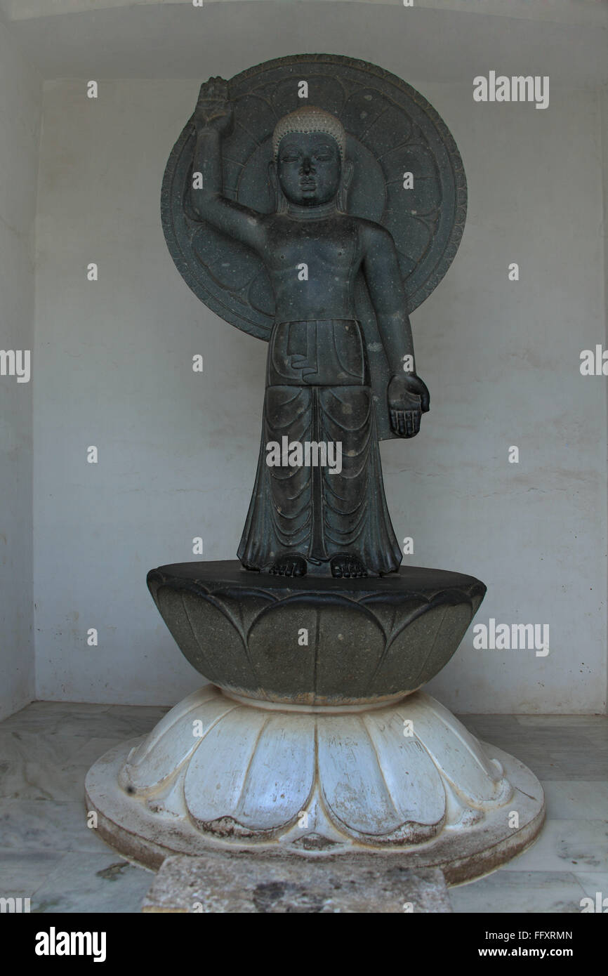 statue in Peace Pagoda at Dhauli Orissa India Stock Photo