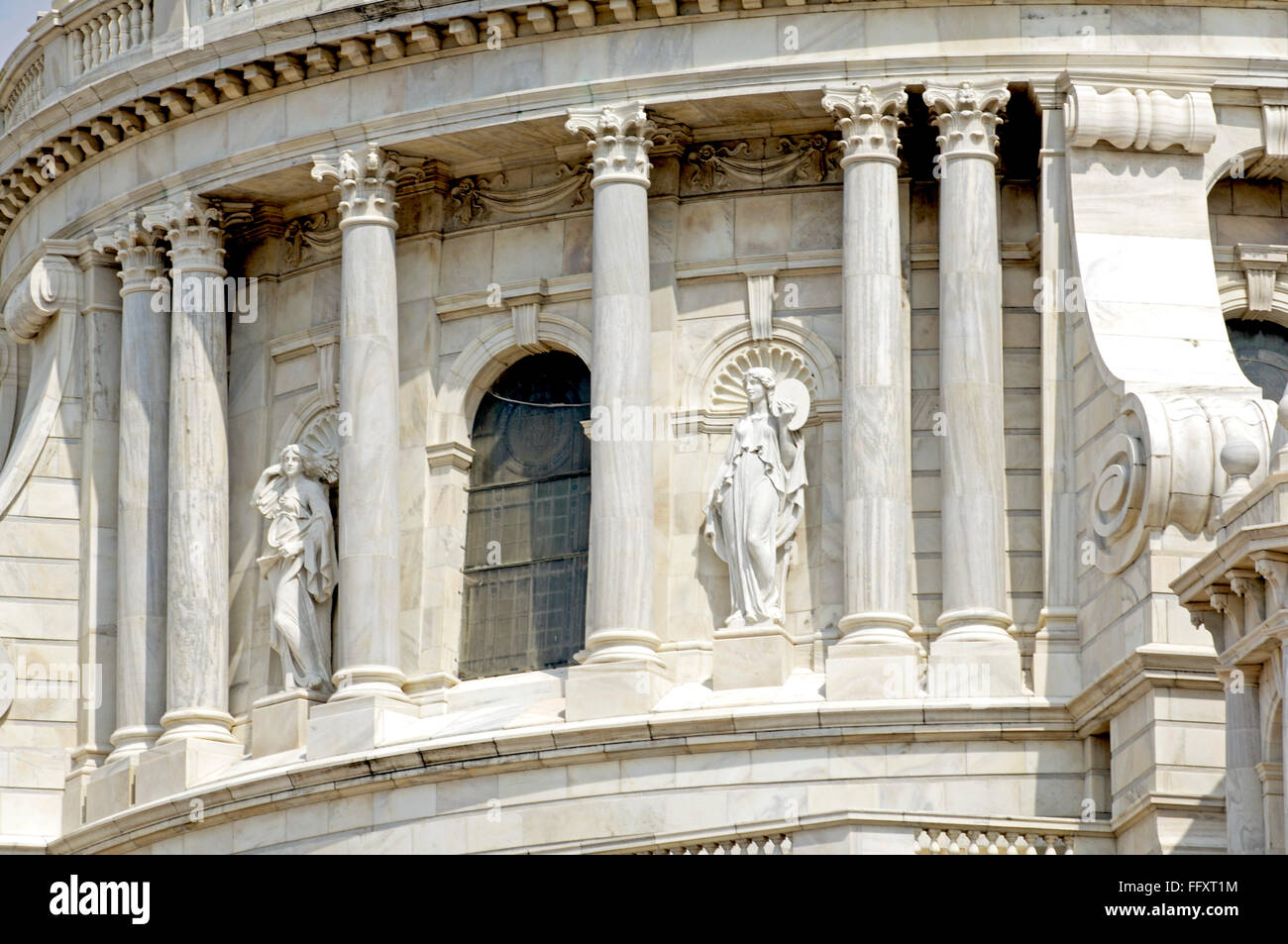 Statues at Victoria Memorial monument , Calcutta now Kolkata , West
