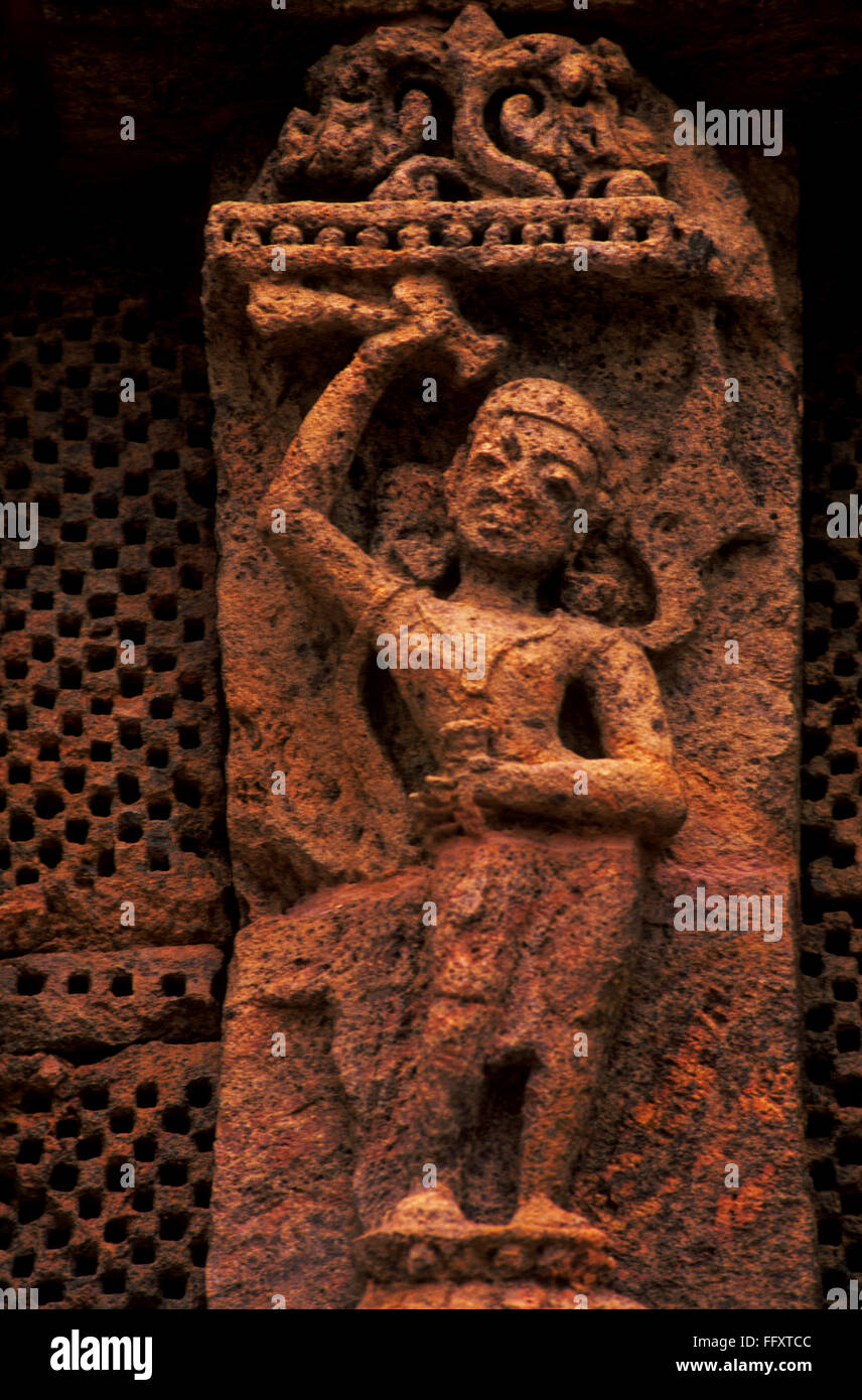 Dancing Nayika with musical instrument khanjani at Konarak Sun Temple