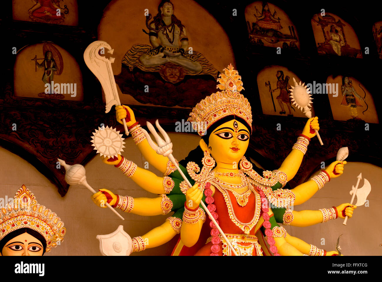 Thematic image of goddess Durga Stock Photo