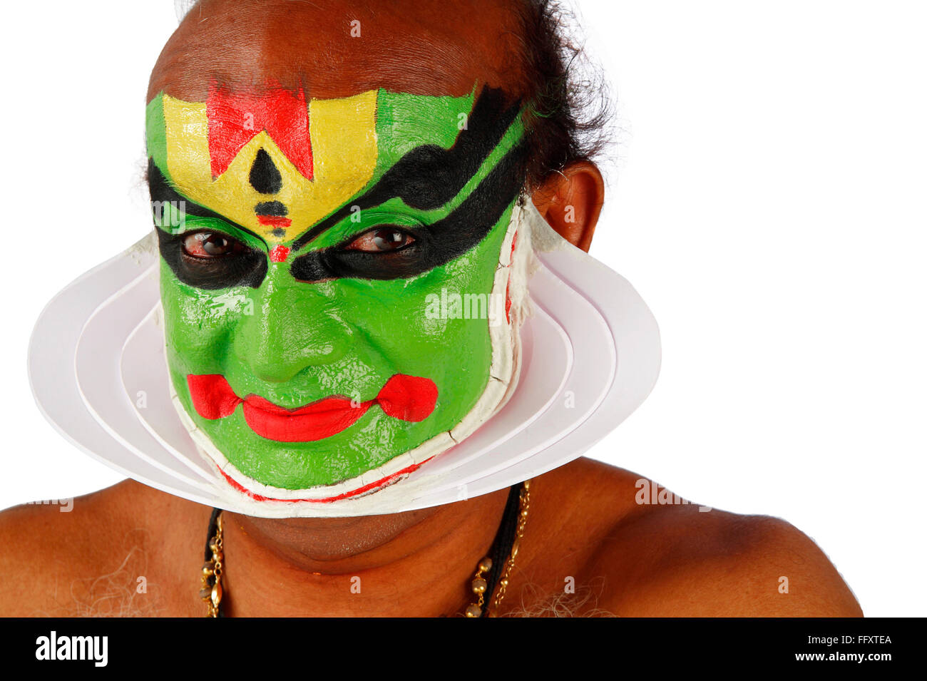 South Indian kathakali dancer ; Kerala ; India MR#761C Stock Photo