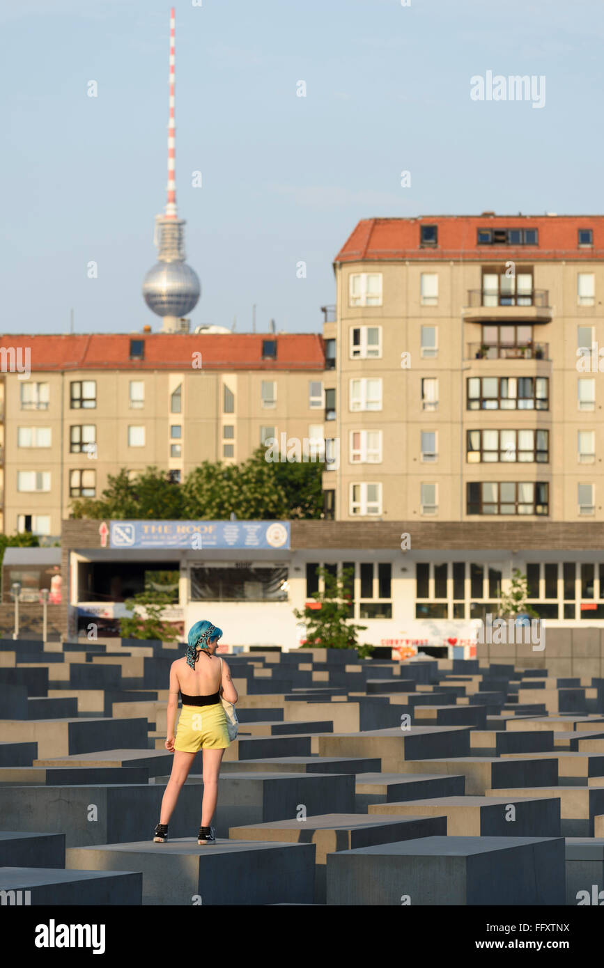 Berlin. Germany. Holocaust Memorial / Memorial to the Murdered Jews of Europe. Stock Photo