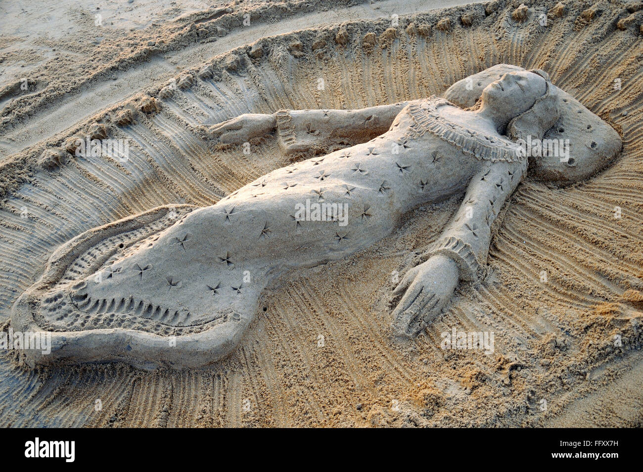 sand art at puri orissa India Stock Photo Alamy