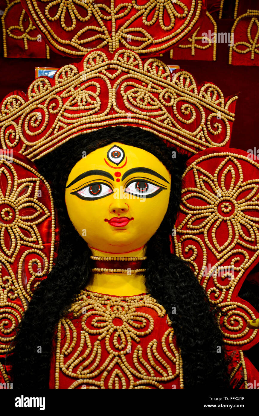 Portrait of Durga calcutta india Stock Photo