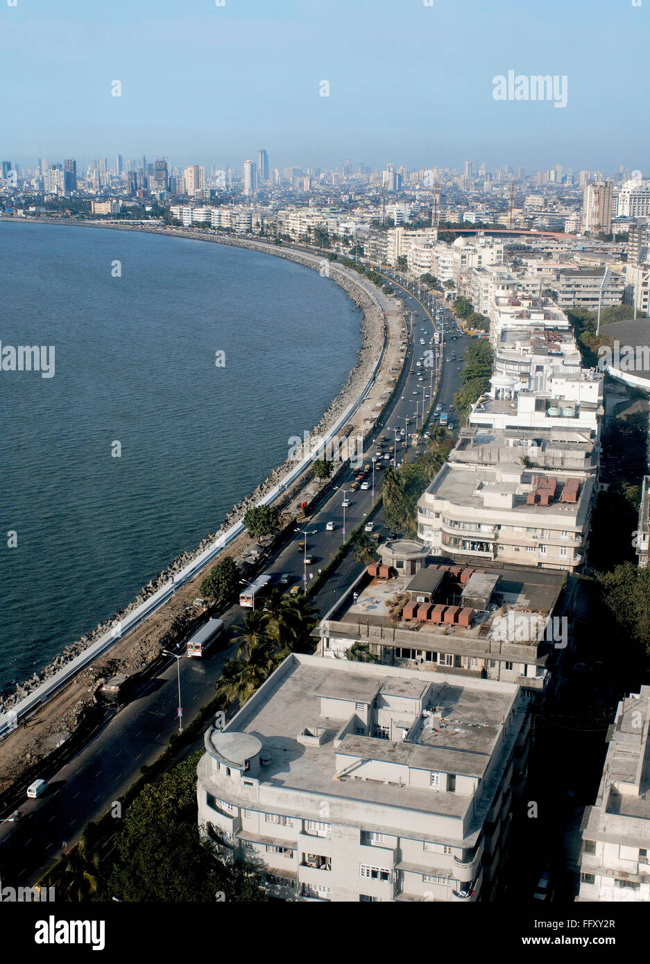 Aerial of Marine Drive Bombay Mumbai Maharashtra India Stock Photo