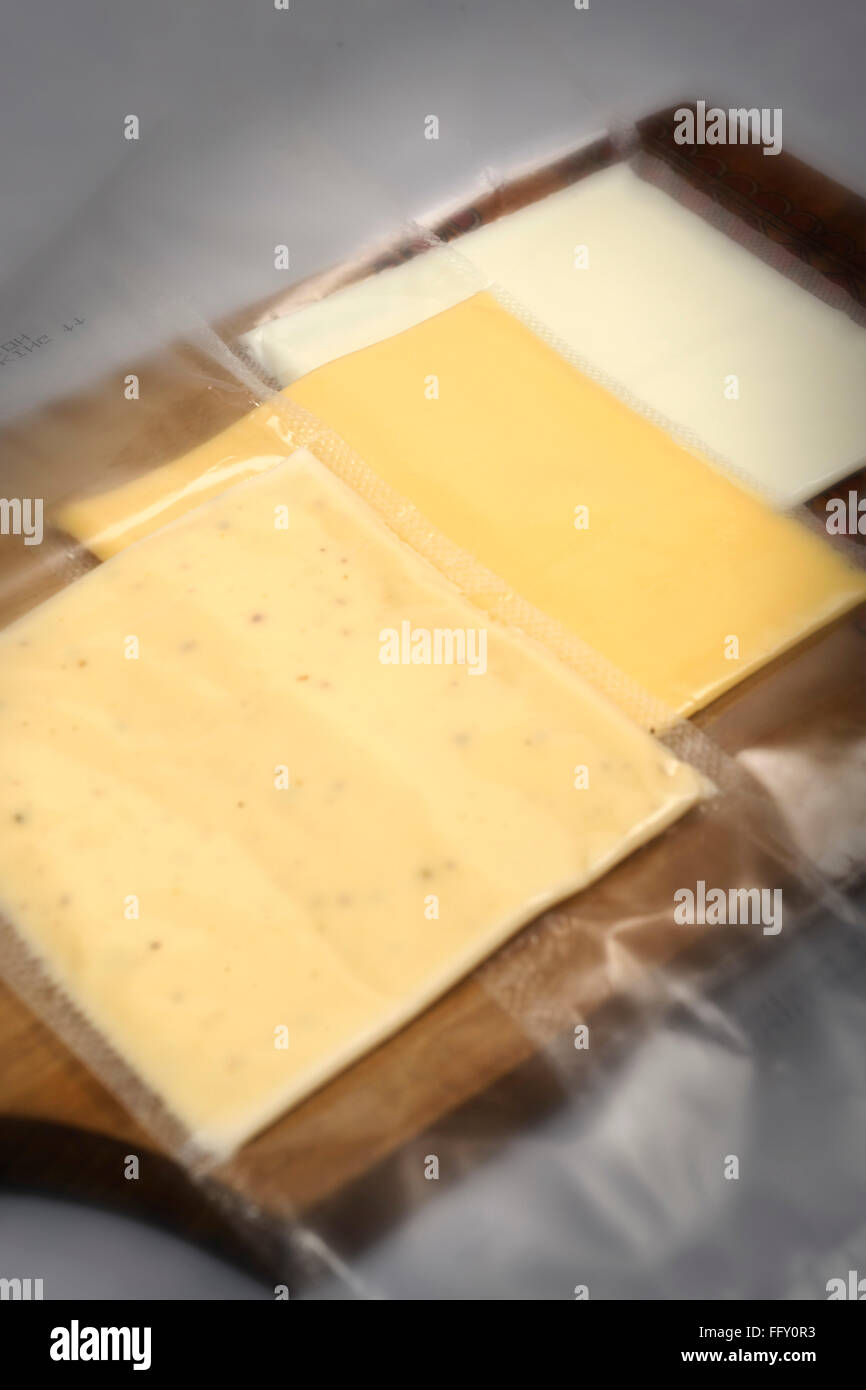 Food , cheese square slices packed in plastic bag Stock Photo Alamy