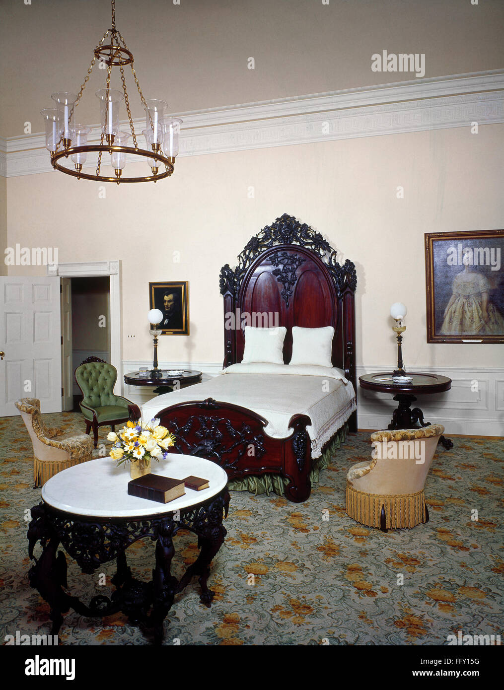 WHITE HOUSE: BEDROOM. /nThe Lincoln Bedroom in the White House in Washington, D.C. Photograph ...
