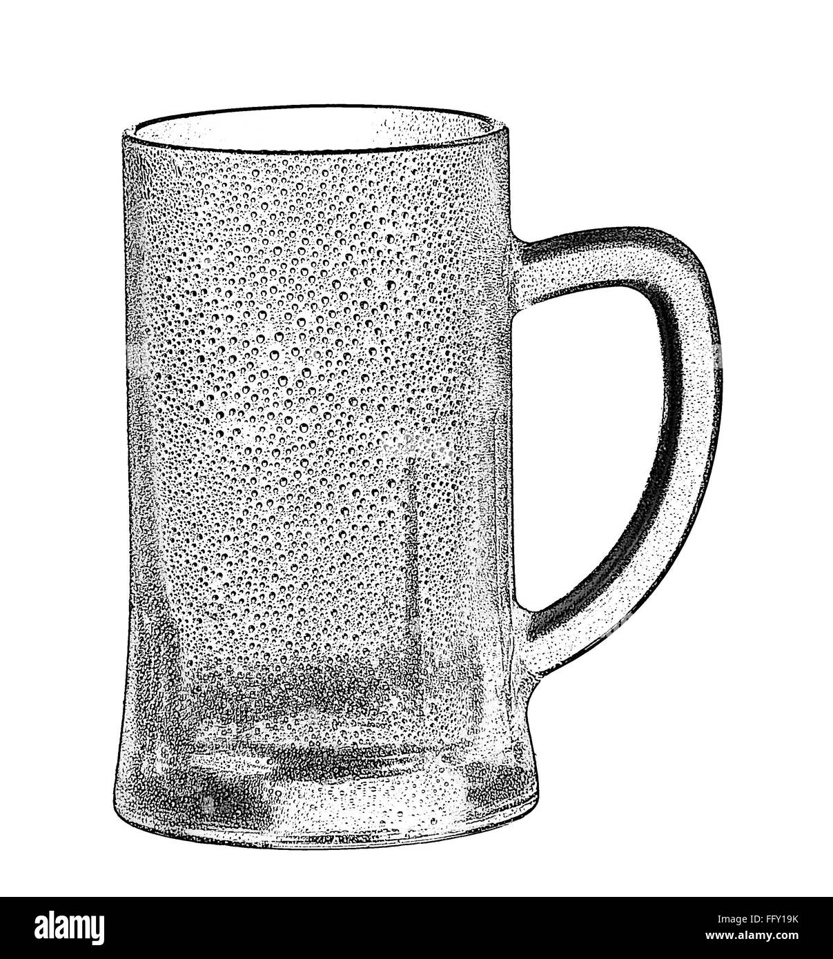 empty beer glass on the white background Stock Photo