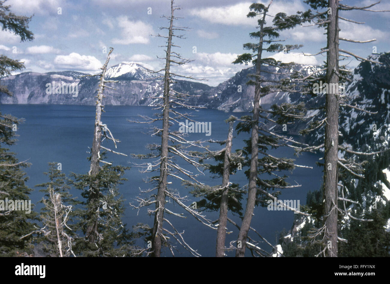 OREGON: CRATER LAKE. /nView from the west rim of Crater Lake, Oregon. Photograph, late 20th century. Stock Photo