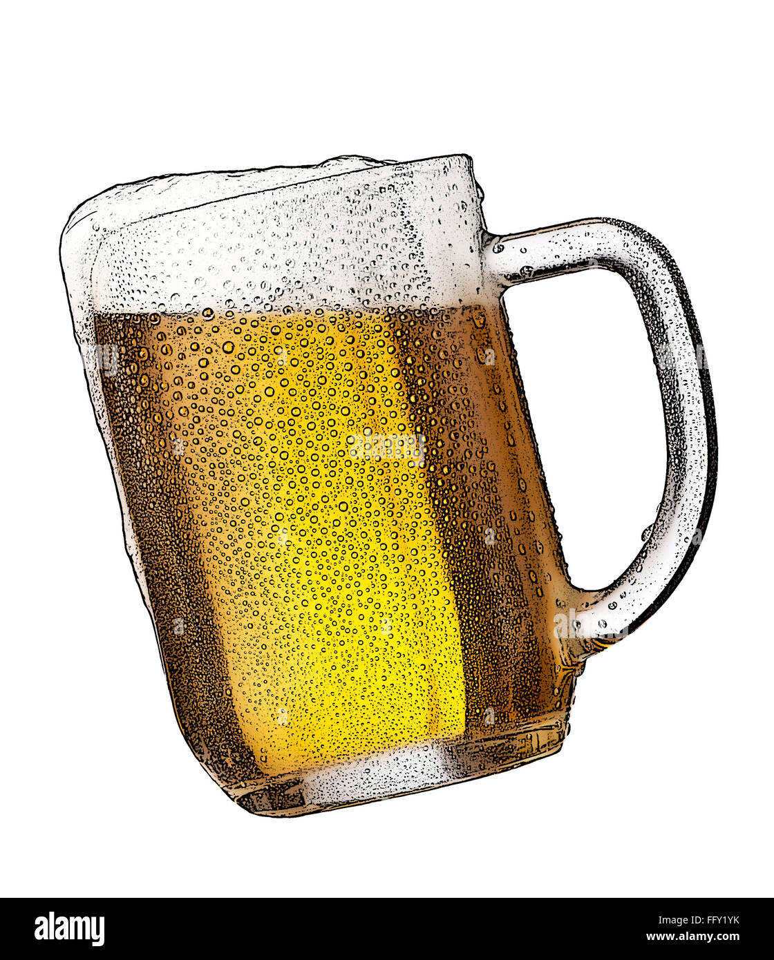illustration of beer glass on the white background Stock Photo
