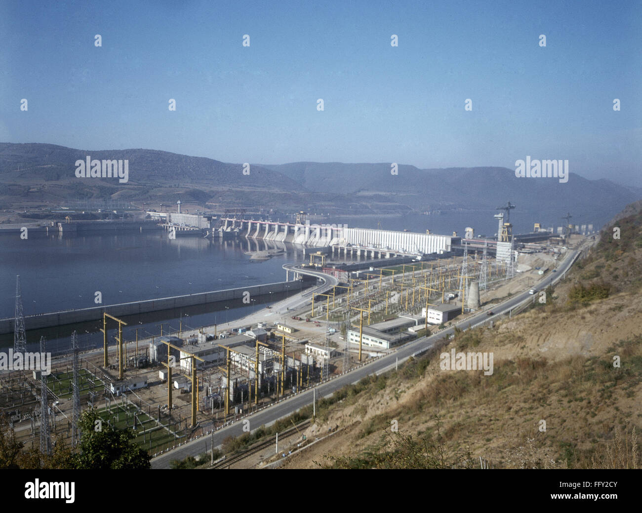 DANUBE HYDROELECTRIC DAM. /nA view of the Iron Gate I hydroelectric