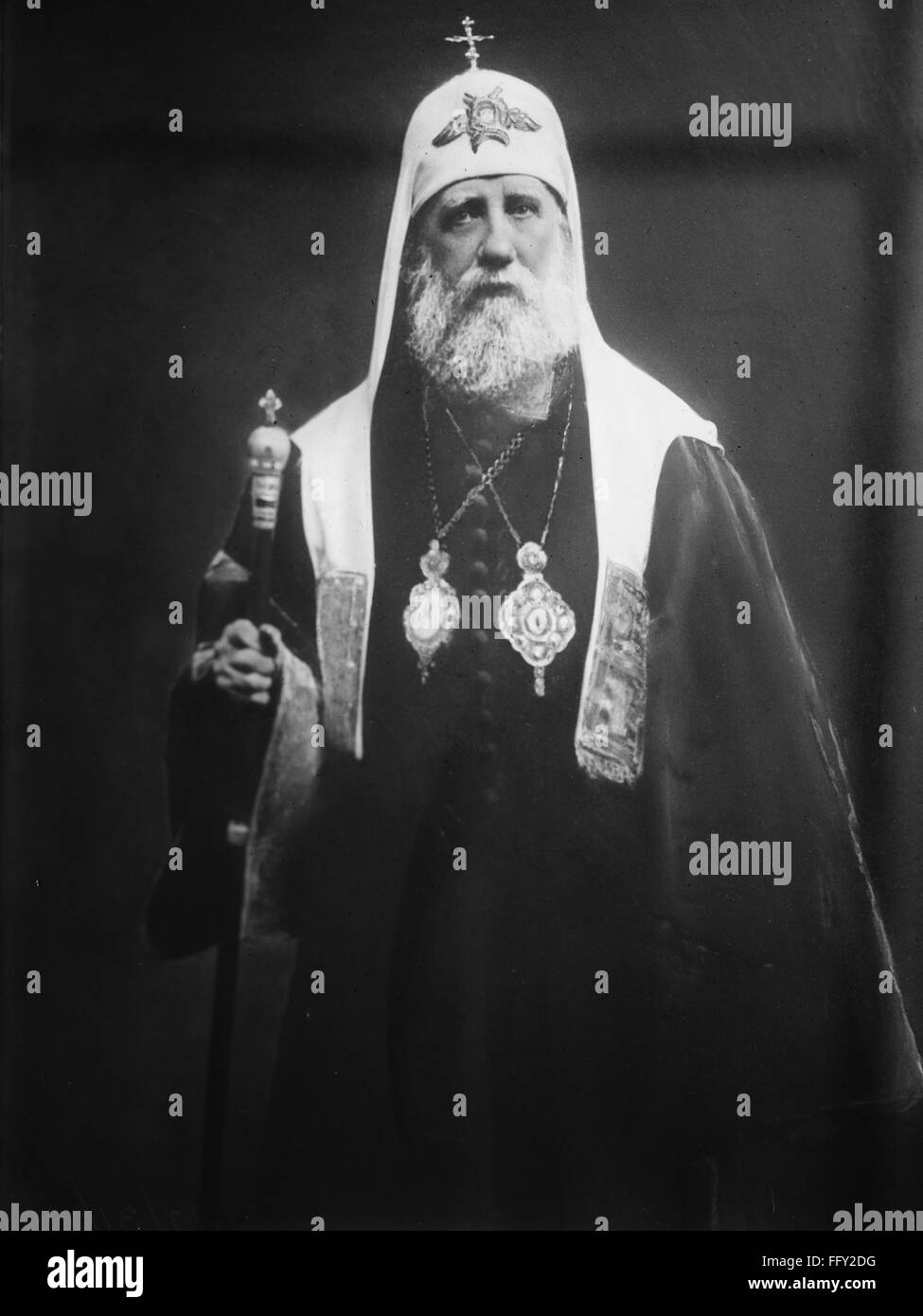 SAINT TIKHON OF MOSCOW (1865-1925). /n11th Patriarch of Moscow and All Russia of the Russian Orthodox Church from 1917 to 1925. Born Vasily Ivanovich Bellavin. Photograph, c1920. Stock Photo