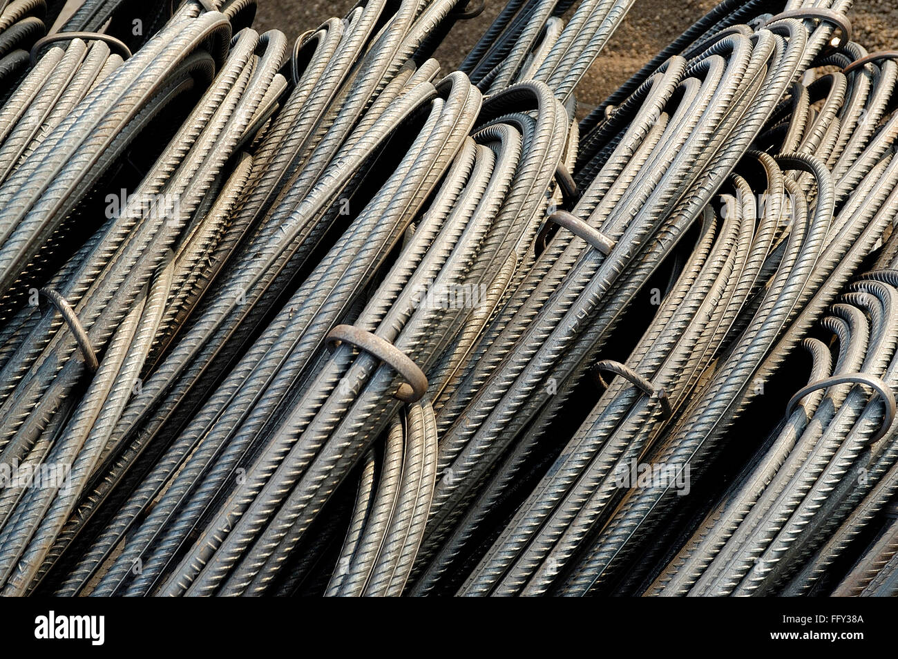 Cold Twisted Deformed steel, steel bars Stock Photo Alamy