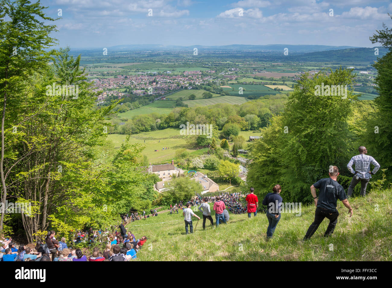 Cheese Rolling at Cooper's Hill, Brockworth, Gloucestershire Stock