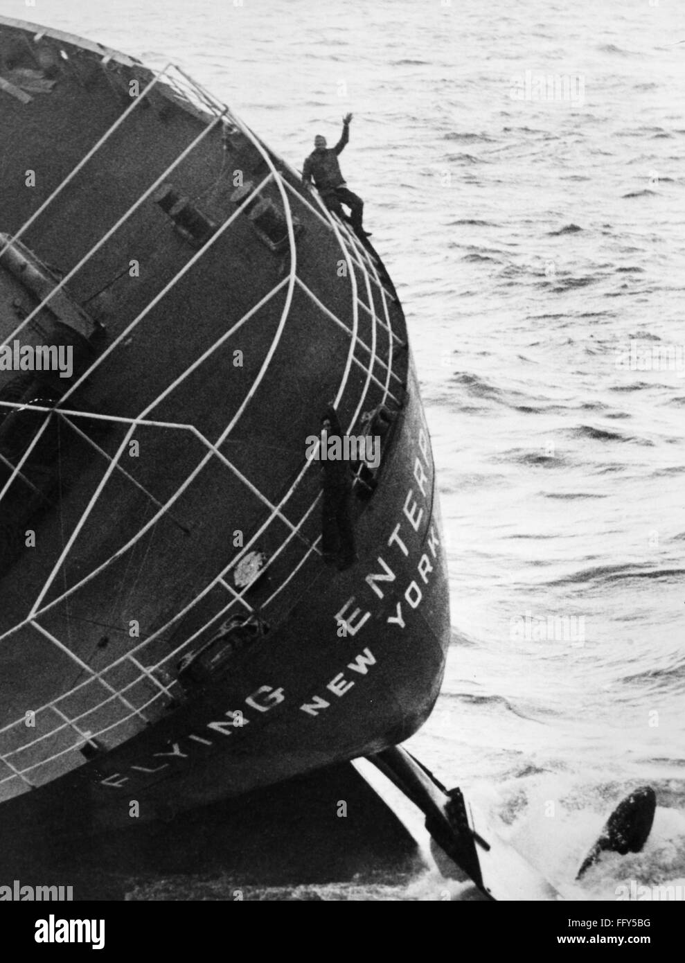 SS FLYING ENTERPRISE, 1952. /nCaptain Henrik Kurt Carlsen (top) of the