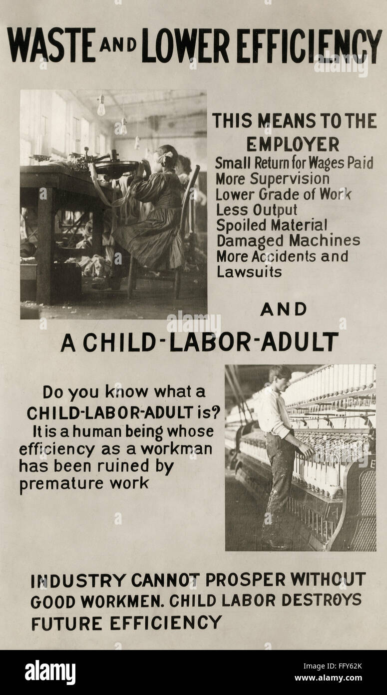 ANTICHILD LABOR POSTER. /nAmerican poster about the hazards of using