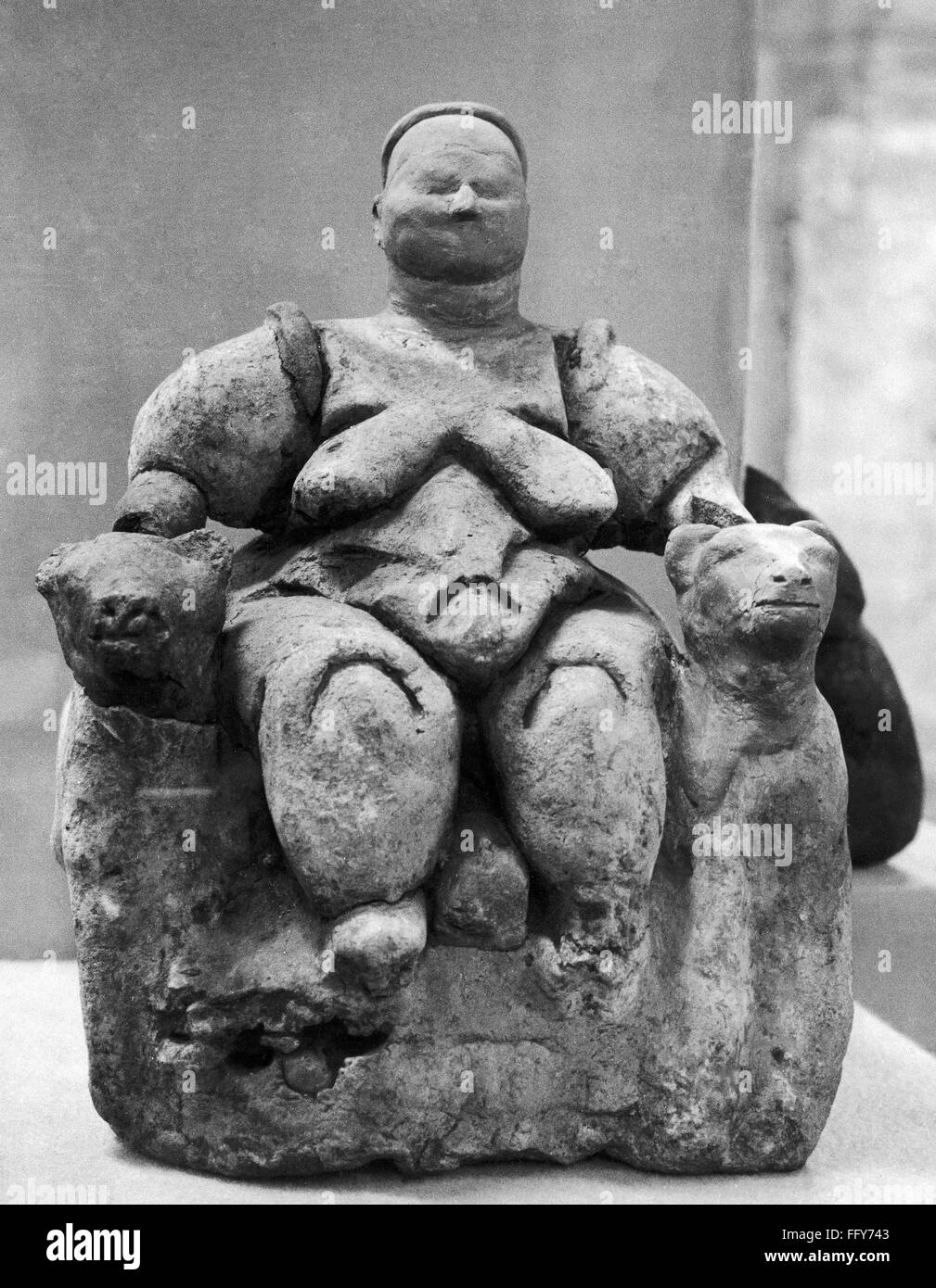 TURKEY GODDESS FIGURE. /nTerracotta seated figure of a mother goddess