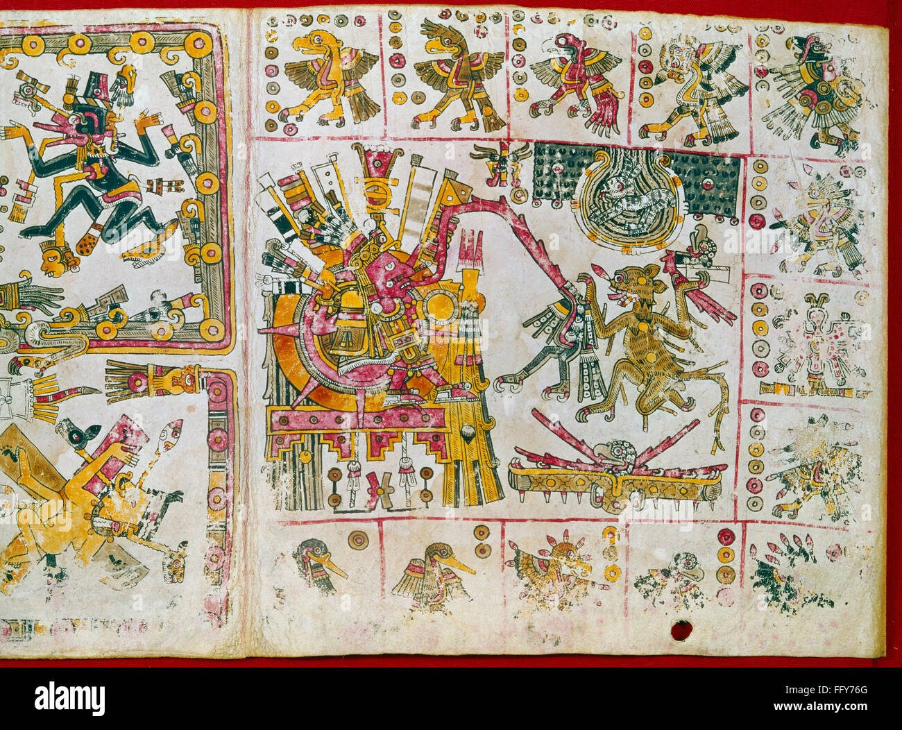 Aztec Codex Sun MEXICO: SUN GOD, c1450. /nTonatiuh, the sun god. Painting from the ...