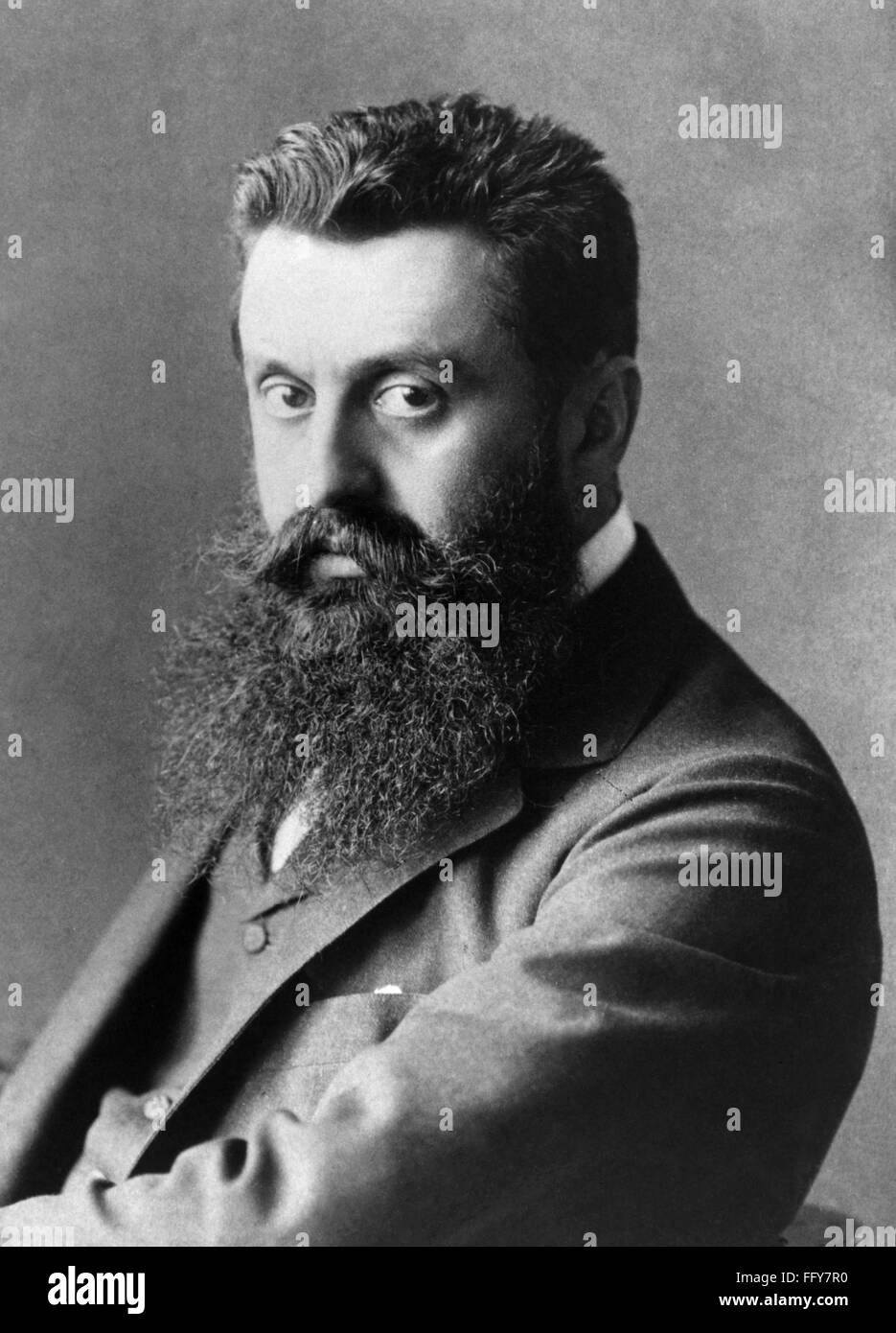 THEODOR HERZL (1860-1904). /nHungarian-born Austrian journalist and founder of Zionism. Stock Photo