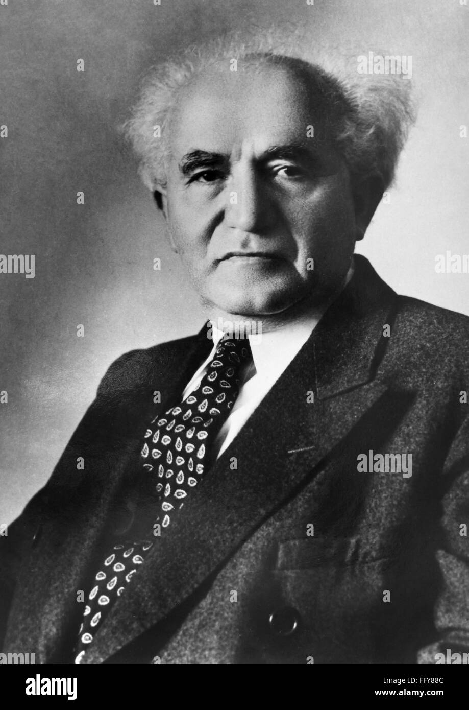 DAVID BEN GURION (1886-1973). /nIsraeli (Polish-born) politician and ...