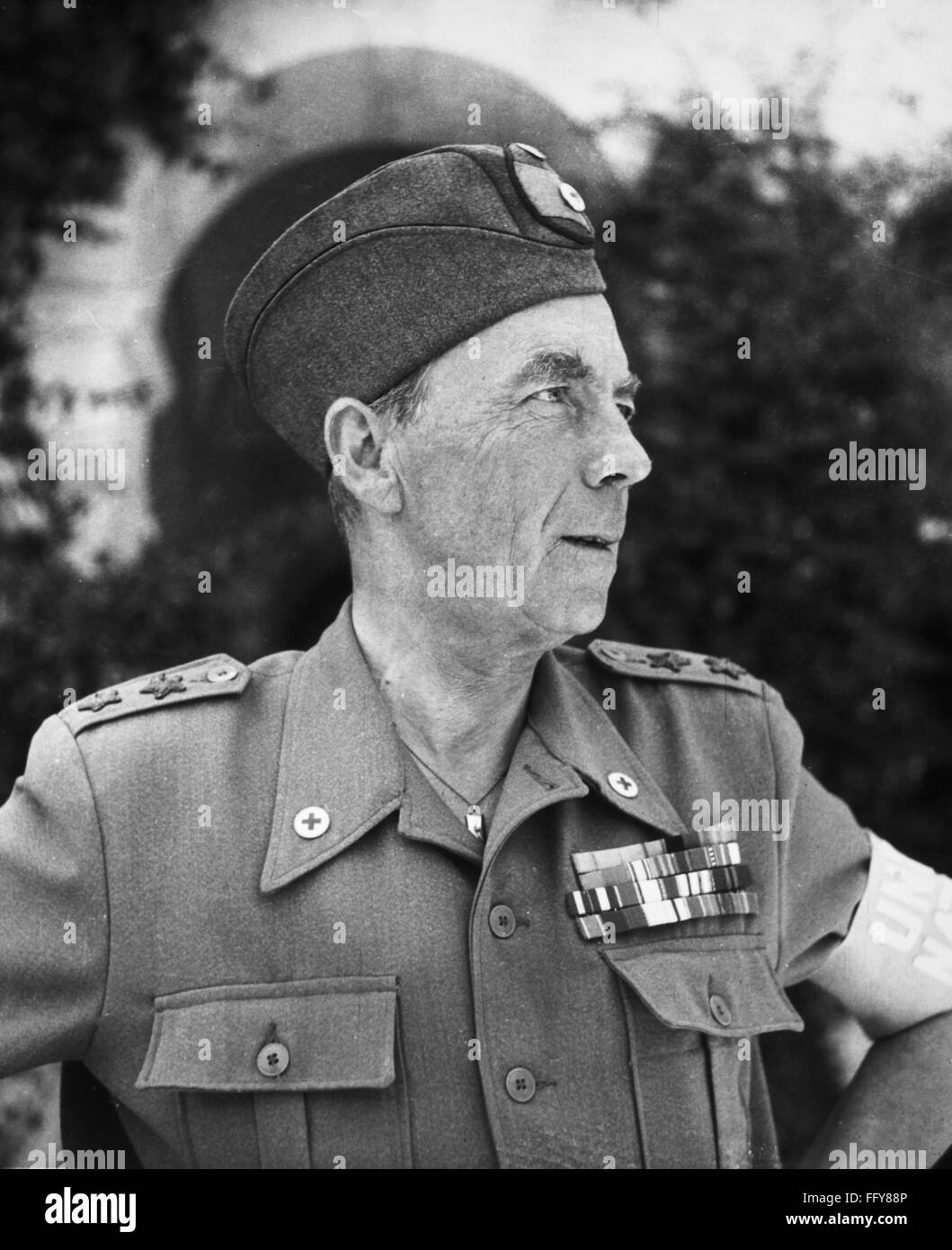 FOLKE BERNADOTTE (1895-1948). /nCount of Wisborg and Swedish diplomat. Photographed while the United Nations Security Council mediator in the Arab-Israeli War, c1948. Stock Photo