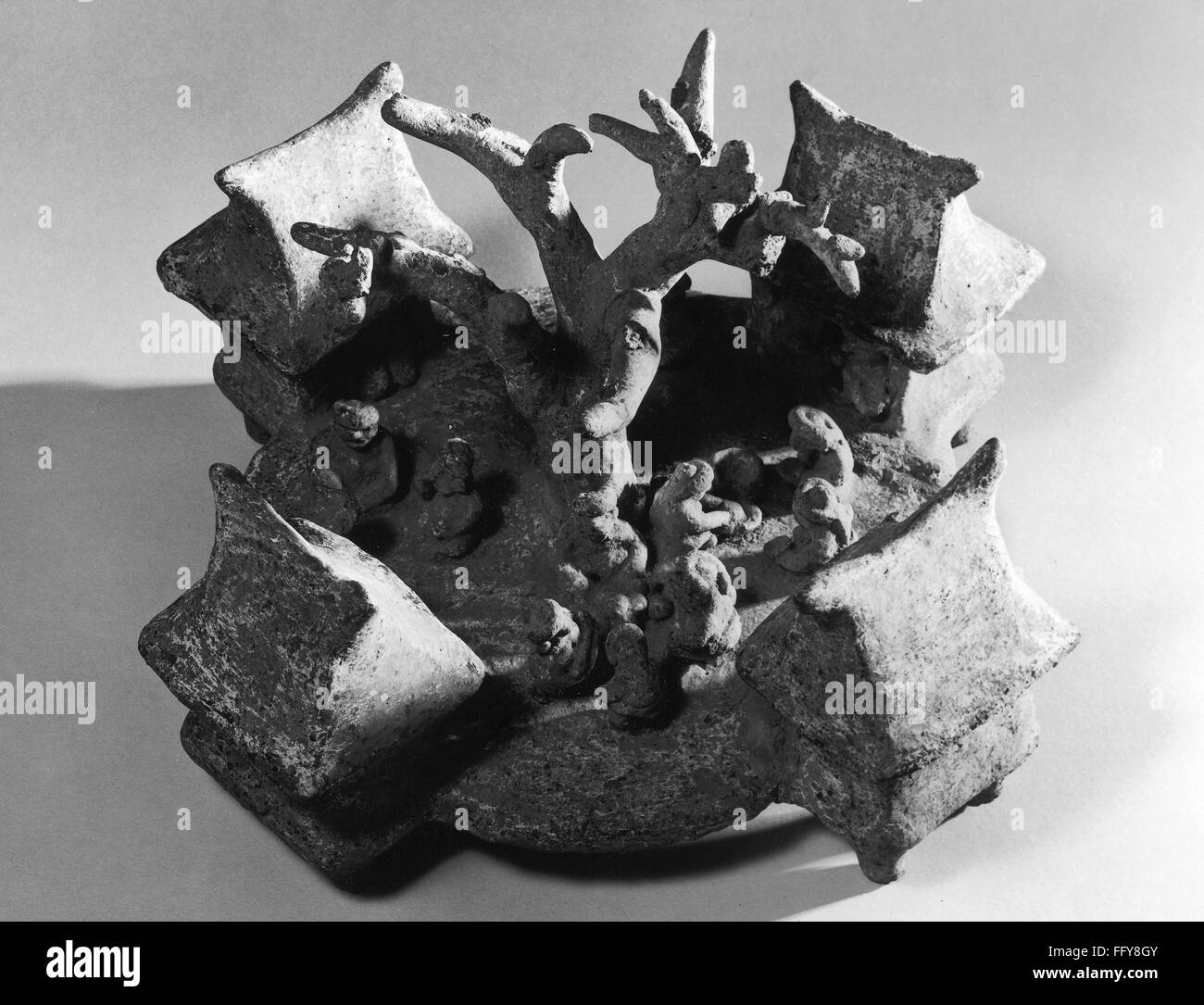 MEXICO NAYARIT FIGURE. /nCeramic figure of a village, from the Pre