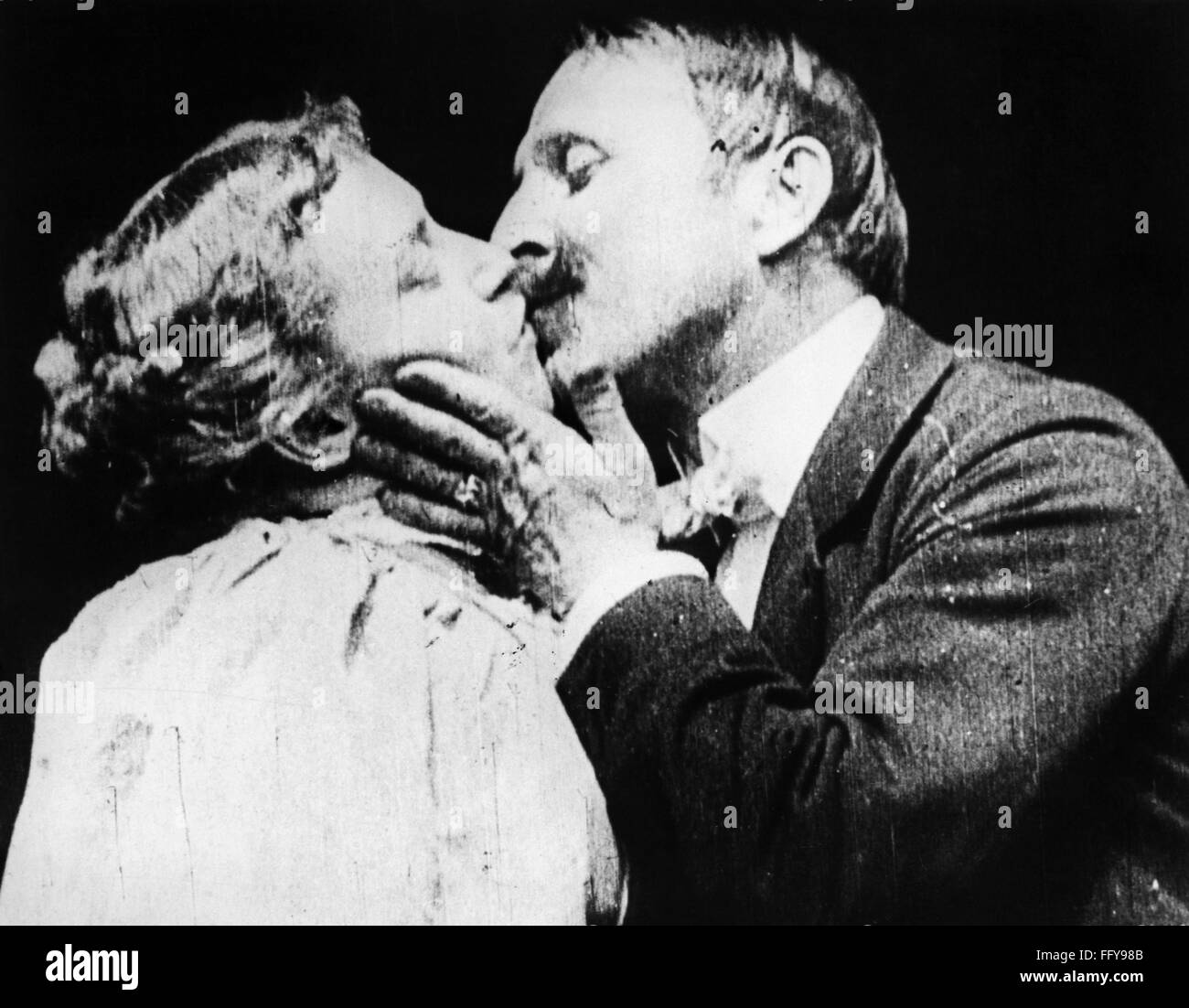 FILM THE KISS, 1896. /nThe first onscreen kiss, from Thomas Edison's