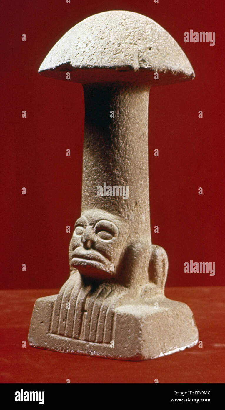 GUATEMALA MAYAN SCULPTURE. /nMayan stone sculpture in the shape of a