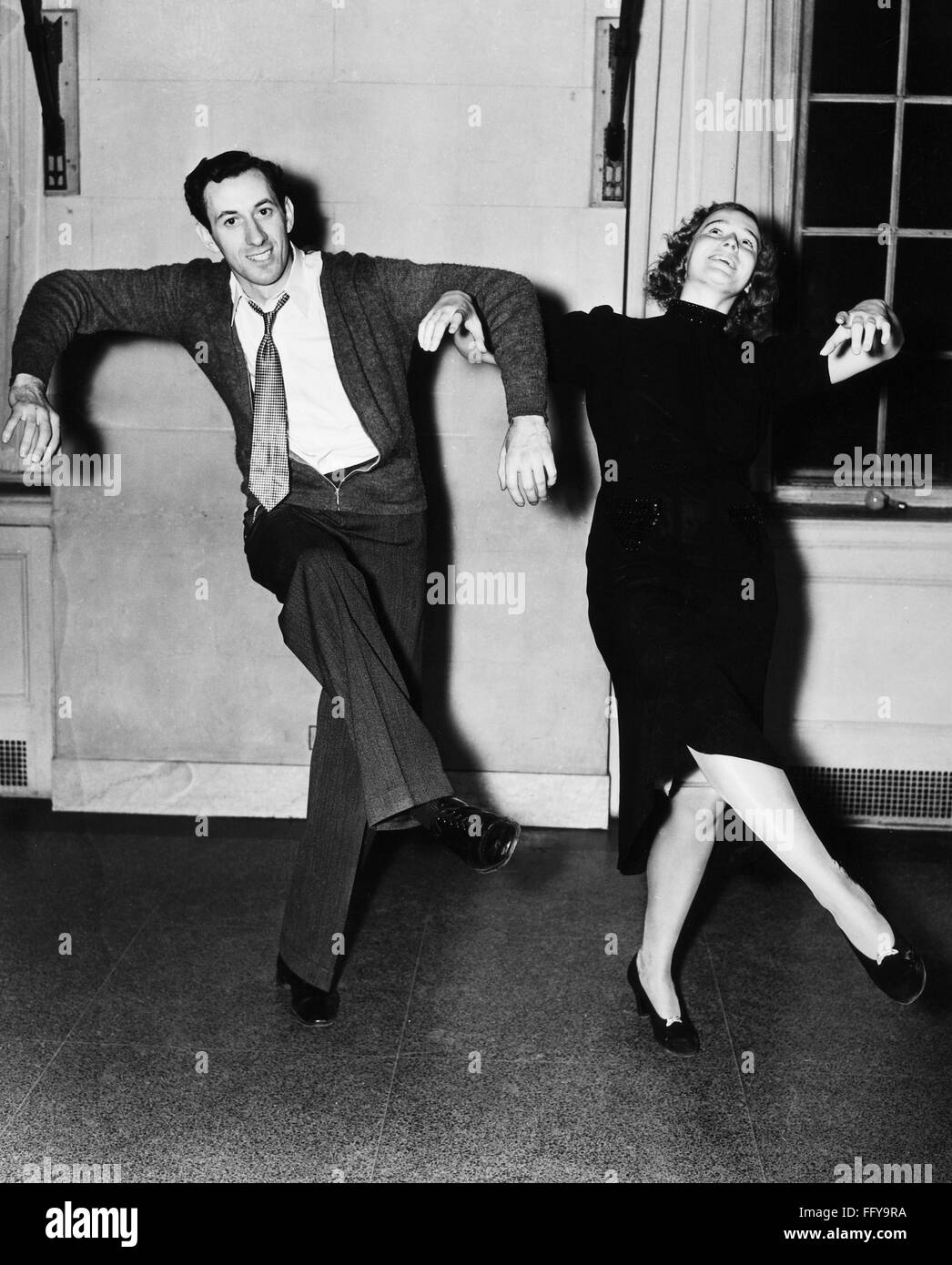 DANCE JITTERBUG, 1938. /nA couple dancing the 'Dopey,' named for the