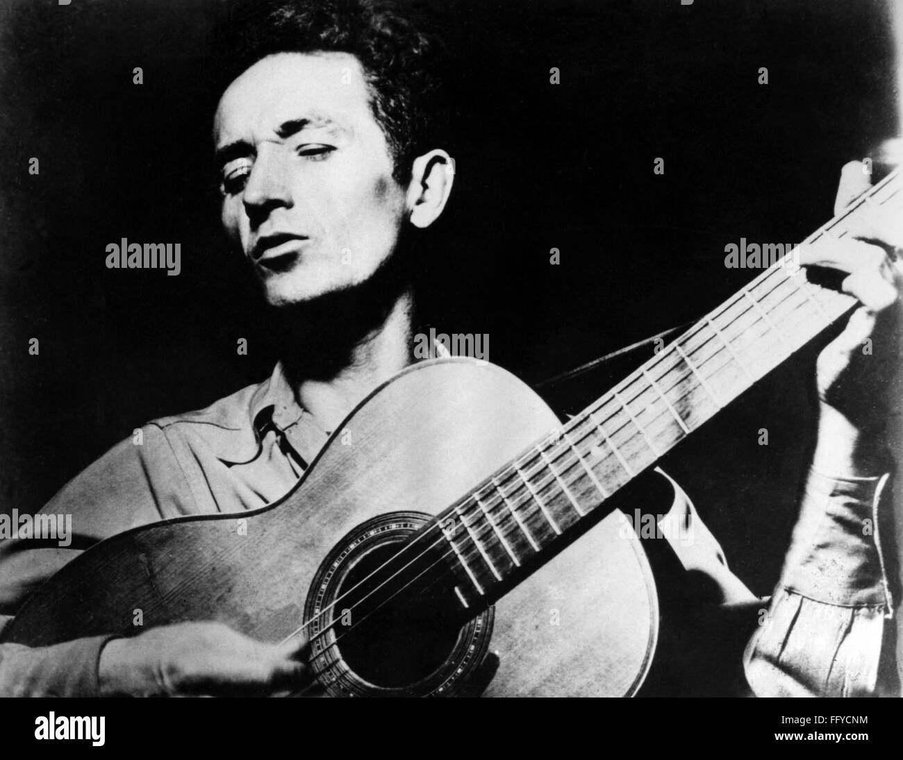 WOODY GUTHRIE (19121967). /nAmerican folk singer. Undated photograph