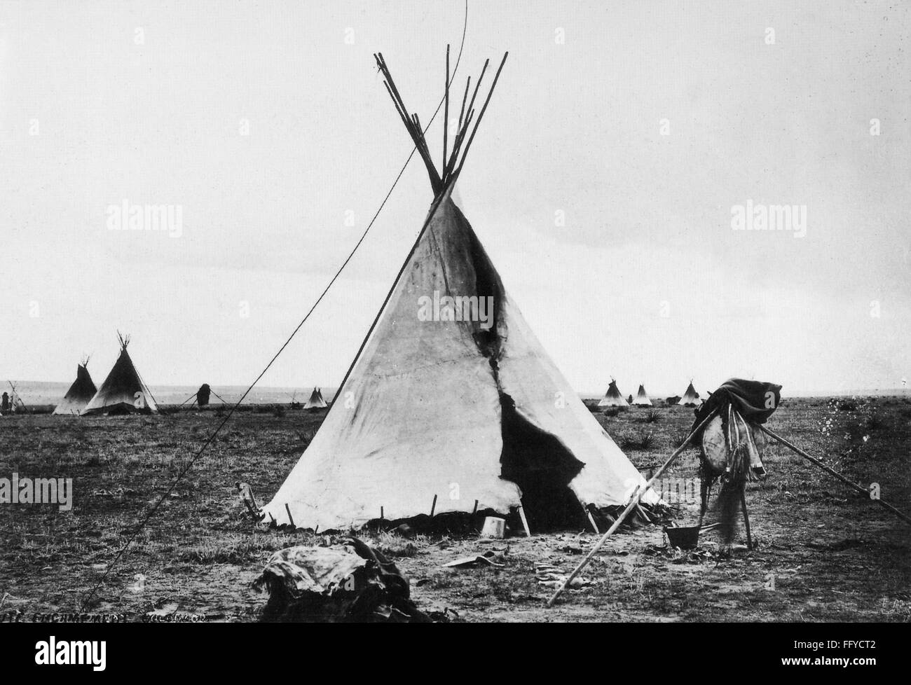 COLORADO: UTE CAMP, 1874. /nA tipi at a Ute camp near Denver, Colorado ...