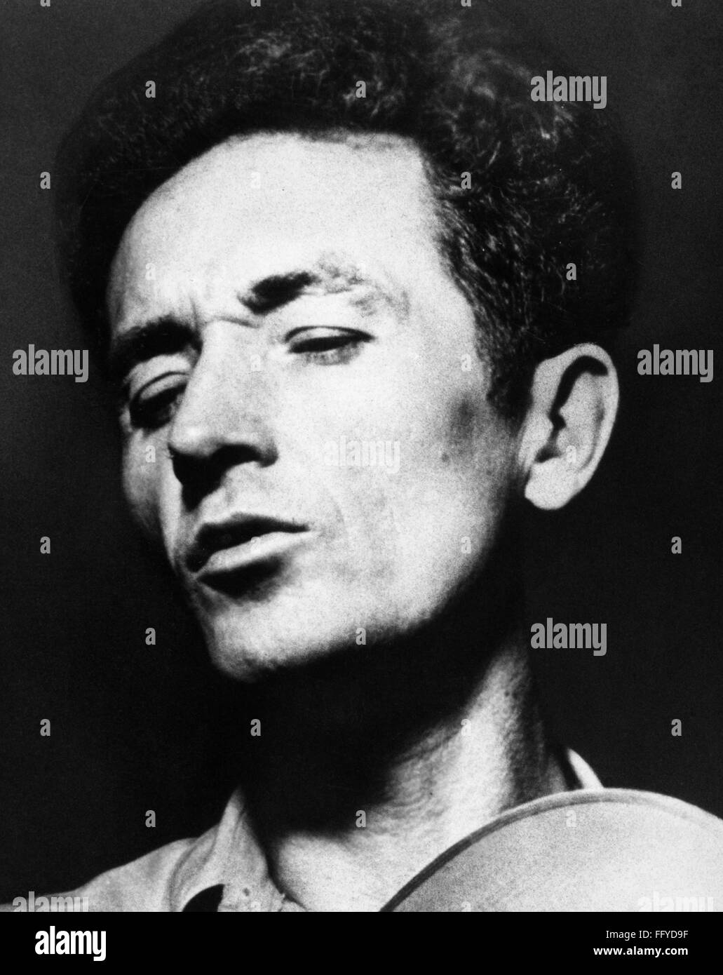 WOODY GUTHRIE (19121967). /nAmerican folk singer. Photograph by Sid