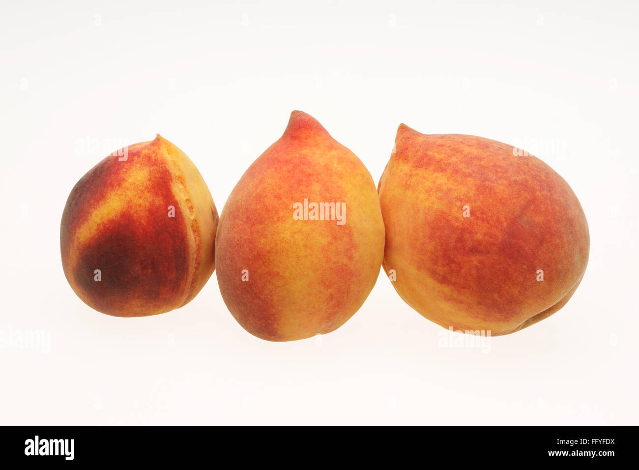 Gold red peach prunus persica ; India Stock Photo