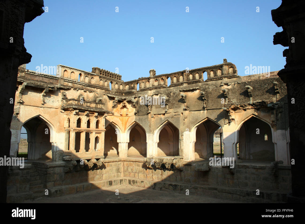 Queen's bath , Hampi Vijayanagar ruins , Karnataka , India Stock Photo ...