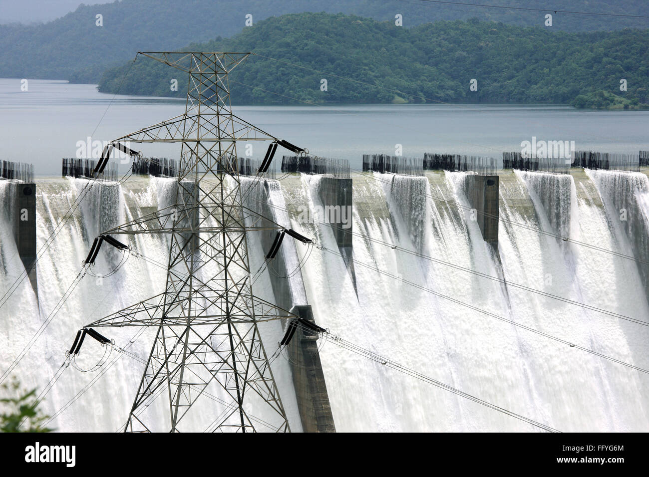 Narmada river dam in kevadia colony ; Gujarat ; India Stock Photo Alamy