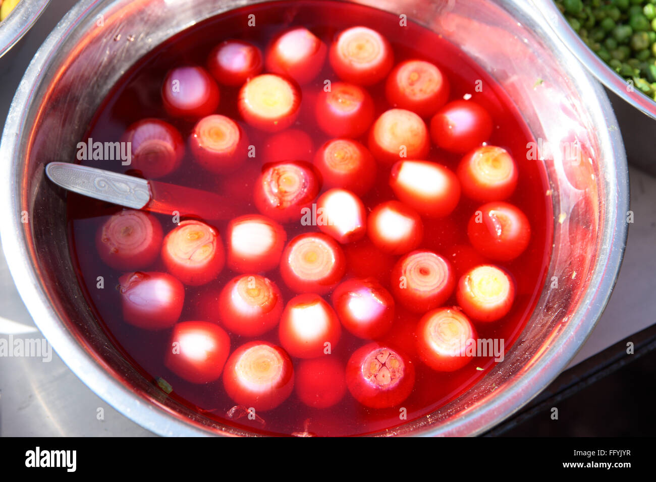 onion in vinegar India Stock Photo