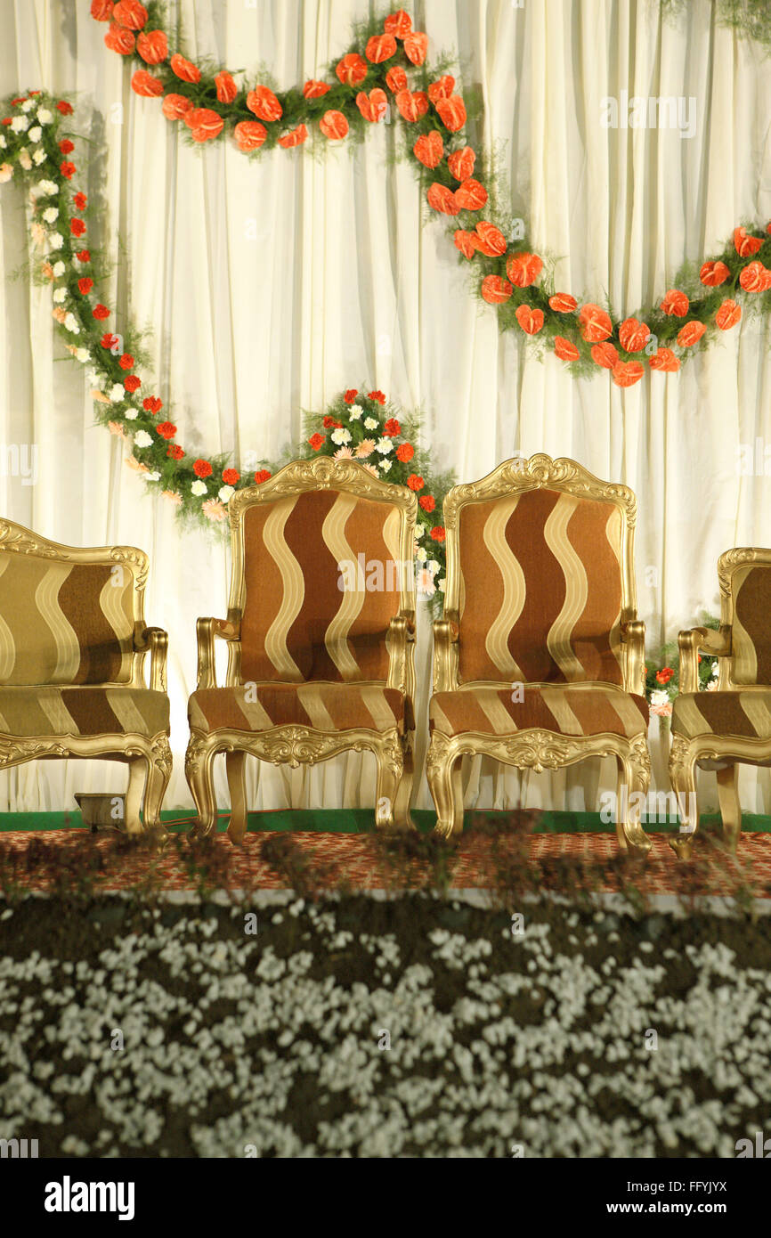 Indian wedding reception decoration flowers hi-res stock ...