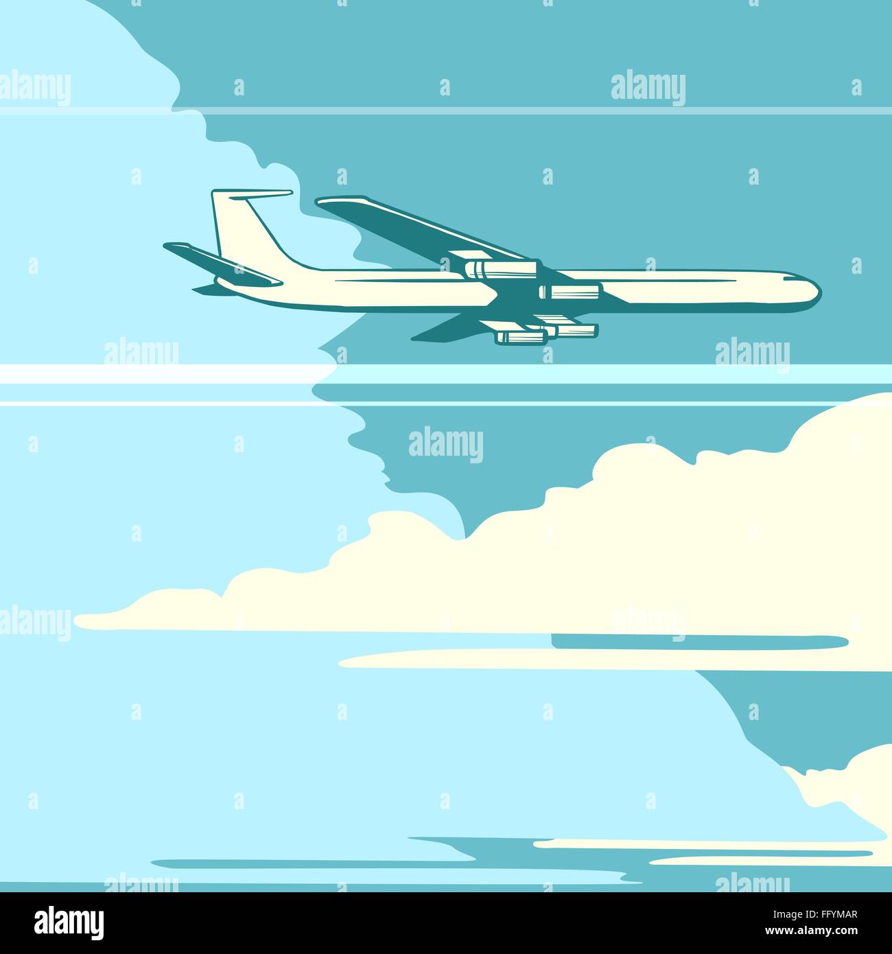 Retro airplane in the sky Stock Vector Image & Art - Alamy