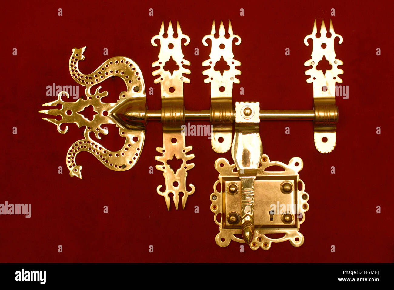 Irinjalakuda Kuthu Vellaku made brass door handles , Tamil Nadu , India