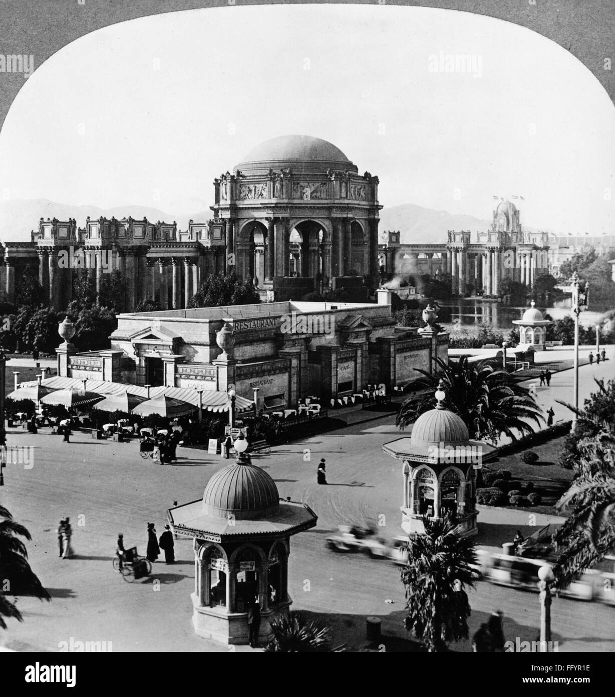 PANAMA-PACIFIC EXPOSITION. /nThe Palace of Fine Arts at the Panama-Pacific Exposition in San Francisco, California. Stereograph, 1915. Stock Photo