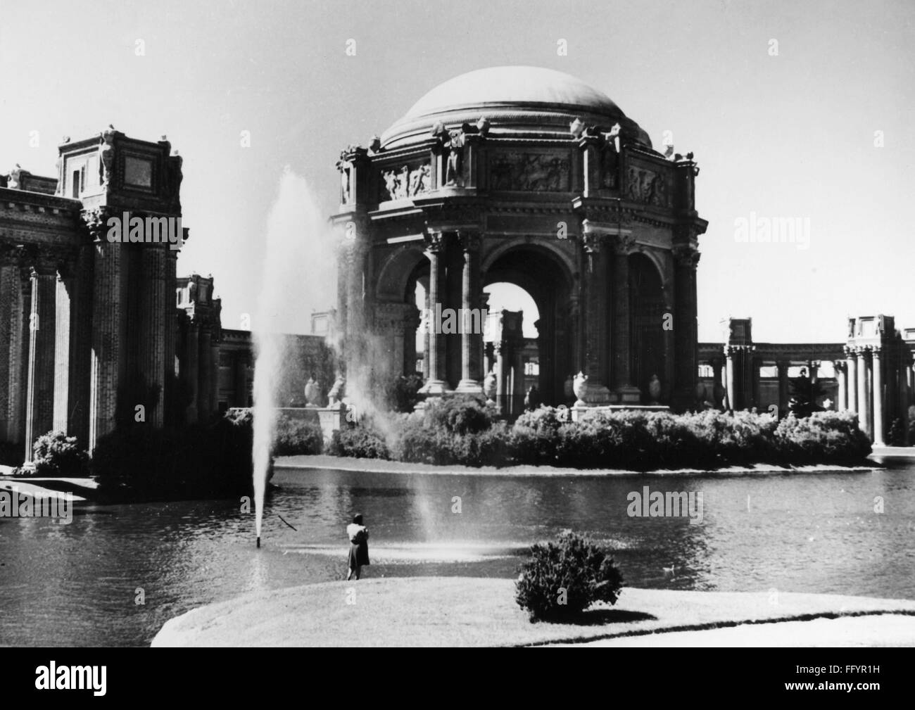 PANAMA-PACIFIC EXPOSITION. /nThe Palace of Fine Arts at the Panama-Pacific Exposition in San Francisco, California. Photograph, 1915. Stock Photo
