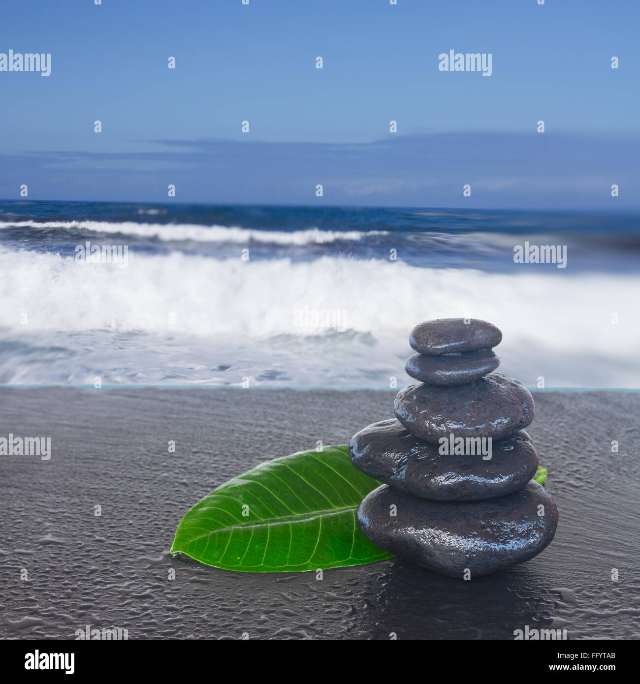 black zen stones Stock Photo