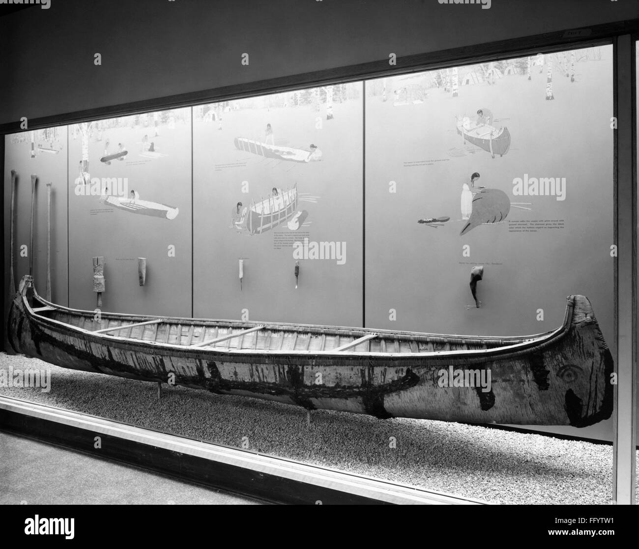 BIRCHBARK CANOE EXHIBIT. /nA birchbark canoe of Eastern Woodlands ...